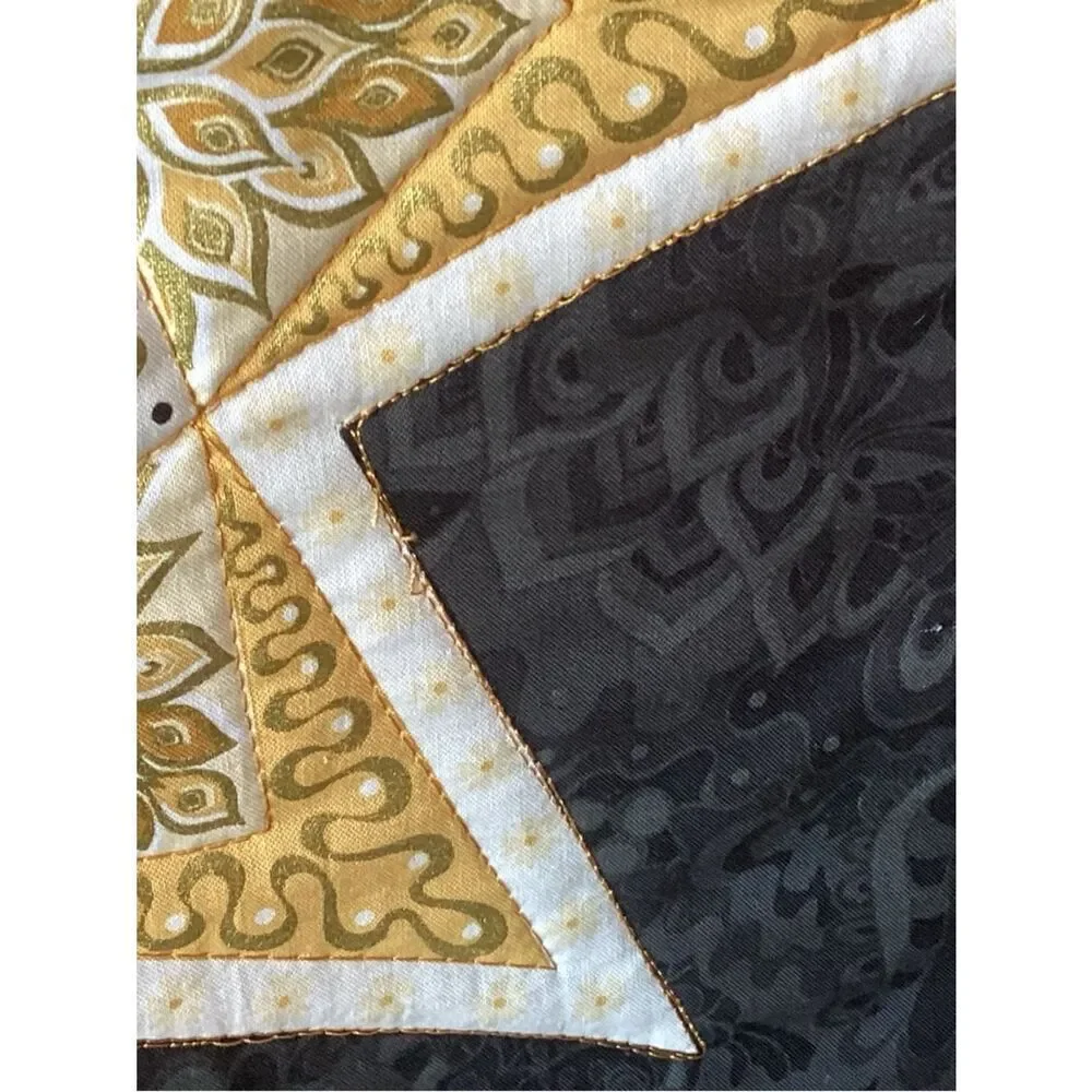 NWT. Gold and Black Star Lap Quilt